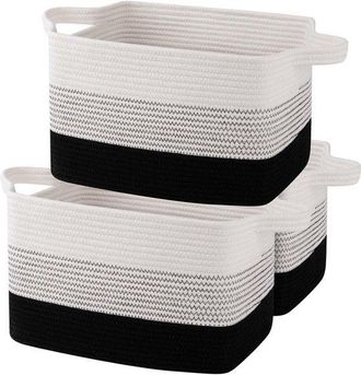 OEM Juego De 3 Cestas De Almacenamiento De Cuerda De Algod&oacute;n Tejida Para Juguetes, Toallas De Ba&ntilde;o, Color Degradado Oscuro