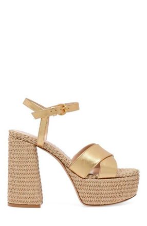 Gianvito Rossi Bebe Sandals in Metallic Gold at Nordstrom, Size 35.5