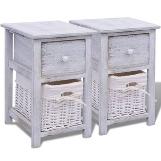 Berkfield Home Bedside Cabinets 2 pcs Wood White