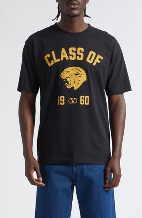 Valentino Panther Graphic T-Shirt in Black/gold at Nordstrom, Size X-Large
