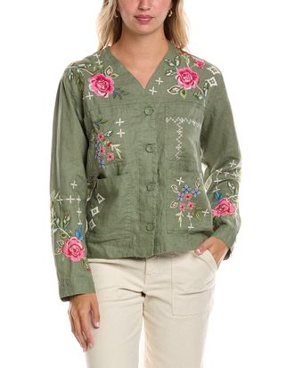 Johnny Was Workwear Linen Jacket