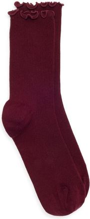 Nordstrom Lettuce Edge Quarter Crew Socks in Burgundy Tannin at Nordstrom, Size 9-11
