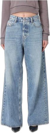Diesel 1996 D-Sire Wide Jeans - Dames - Jeans - Blauw - Maat: W28 Katoen