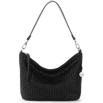 The Sak Juniper Small Hobo Leather Bag in Woven Black at Nordstrom