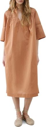 Mango Lace Trim Cotton Nightgown in Copper at Nordstrom, Size Medium