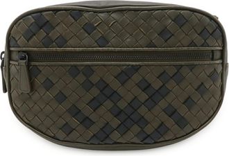 Bottega Veneta Black Khaki Leather Pouch Sling Bag (Pre-Owned)