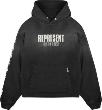 Represent Hoodie met gebarsten print - Heren - Hoodies - Grijs - XL - Katoen - Hoodies & sweatvesten