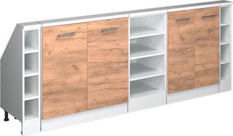 Vicco Armario Para Tejado Inclinado Rion, Roble Blanco/dorado, Lote De 5, Vicco