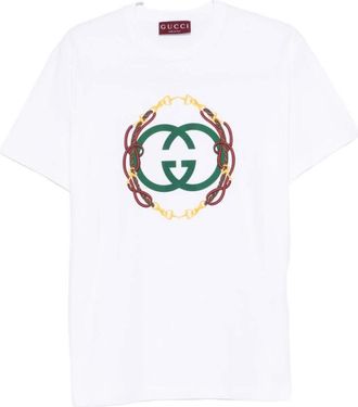 Gucci T-Shirts, female, White, Size: 2XS Logo Cotton Jersey T-Shirt