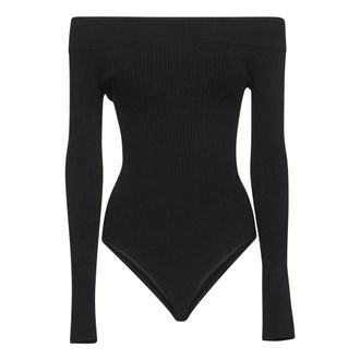 Alaia Dames, Tops, Zwart, Maat: 2XS Leer