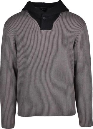 A|X Armani Exchange Truien & Vesten, Heren, Grijs, XL, Katoen, Maglia con Cappuccio
