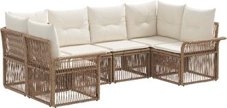 vidaXL Conjunto De Sof&aacute;s De Jard&iacute;n 6 Uds. 6-n&uacute;mero De Plazas Beige Vidaxl