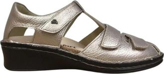 Finn Comfort Funen Sandaal - Dames - Sleehakken - Geel - 35 EU - Leer - Schoenen