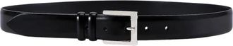 Orciani Leren Riem met Zilveren Gesp - Heren - Riemen - Zwart - 100 CM - Leer - Accessoires