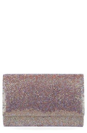 Jessica McClintock Alexis Rhinestone Crossbody Clutch in Honey at Nordstrom Rack