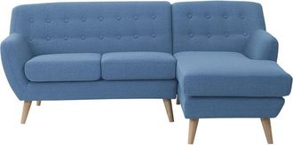 Beliani Corner Sofa 3 Seater MOTALA Fabric Blue Left Hand