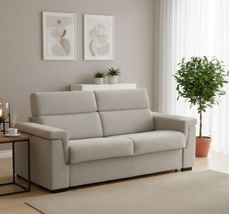 Dmora Sof&aacute; Fijo 2 Plazas Ondina, Sof&aacute; Lineal Para Sal&oacute;n, Acolchado, Desenfundable, Calidad 100% Made In Italy, 185x95 H100 Cm, Beige - Dmora