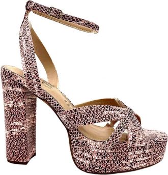 Ex&eacute; Womens Ophelia Platform Heel In Pink Snake