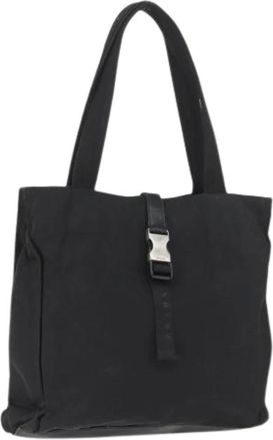 Prada Pre-owned Tote Bags, female, Black, Size: ONE SIZE Pre-owned Vintage Nylon Tote Bag