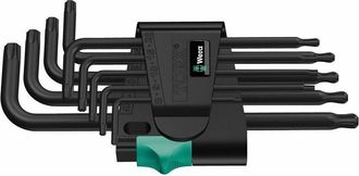 Wera Juego De Llaves Acodados - Cabeza Esf&eacute;rica, Torx, 9 Unidades, Contenido : T 8 T 9 T 10 T 15 T 20 T 25 T 27 T 30 T 40