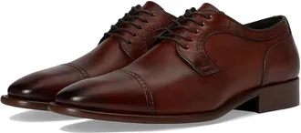 Johnston & Murphy Cormac Oxford Mens Brown Leather Cap Toe Dress Shoes VER401