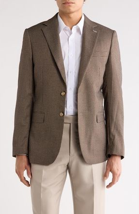 Scotch & Soda Classic Fit Micro Houndstooth Sport Coat in Tan/brown at Nordstrom Rack, Size 40 - R