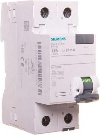 SIEMENS Disyuntor Diferencial 2p 16a 003a Tipo Ac 30ma 230v Sentron 5sv43110