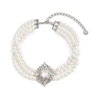 Self Portrait Necklaces, female, White, Size: ONE SIZE Crystal Pearl Choker