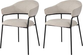 Mobili Rebecca Mobili Rebecca - Sillas Rebecca Mobili Bakla 82,5x57x56,5 Tela De Poli&eacute;ster Acero Blanco Perla Negro Moderno Conjunto