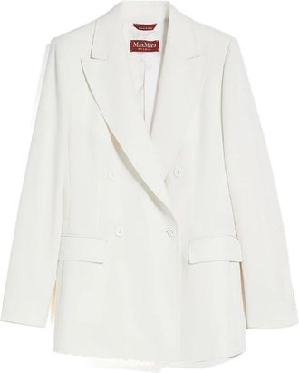 Max Mara Cr&ecirc;pe Satijnen Jas - Dames - Blazers - Wit - 2XS - Satijn - Jassen