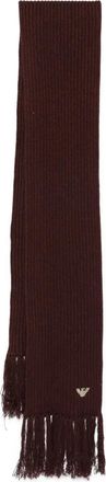 Emporio Armani Sciarpa a coste con frange - Marrone