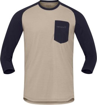 Norr&oslash;na Skibotn Equaliser Merino 3/4 T-Shirt Velotrikot f&uuml;r Herren | beige