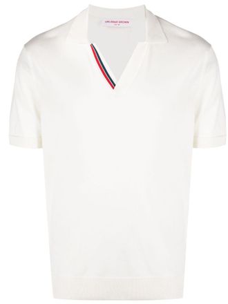 Orlebar Brown contrasting-trim detail polo shirt - White