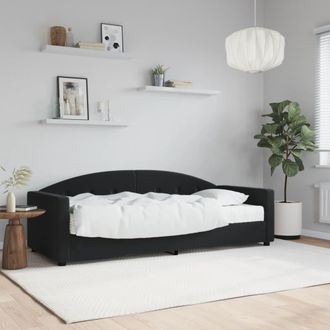 vidaXL Sof&aacute; Cama Con Colch&oacute;n Terciopelo Negro 80x200 Cm Vidaxl