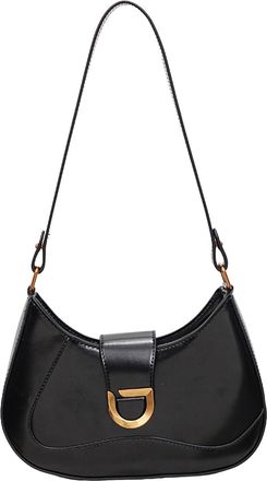 Generic Womens PU Leather Handbag Versatile Crescent Bag with Detachable Shoulder Strap for School Work and Daily