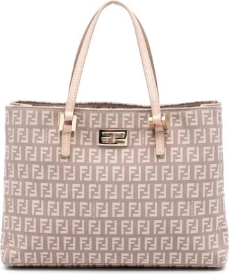 Fendi Borsa tote piccola in tela con motivo Zucchino 2000-2010 - Rosa
