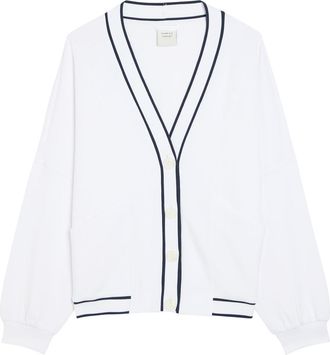 Varley Decker Off Court Stretch-jersey Cardigan - White - XL (UK16 / XL)