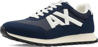 A|X Armani Exchange Drop Sneaker Mens Shoes Navy/Off-White : 11M (US Mens 12.5) M, Synthetic