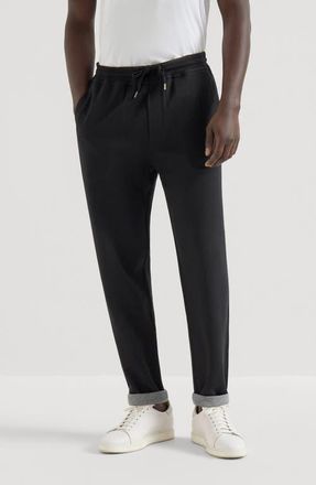 Brunello Cucinelli Double cloth trousers in Black at Nordstrom, Size Xxx-Large Eu