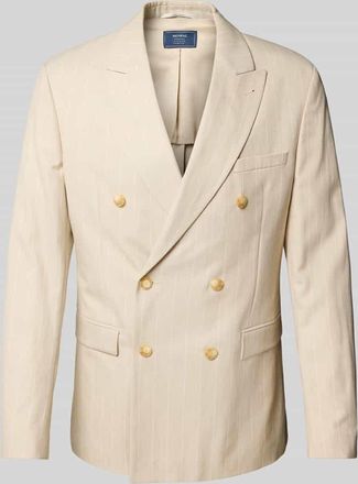Mc Neal Slim Fit Sakko mit Brustleistentasche in Beige, Gr&ouml;&szlig;e 27