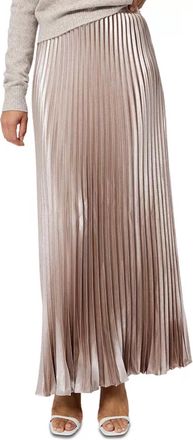French Connection Marielle Metallic Skirt In Champagne Mist