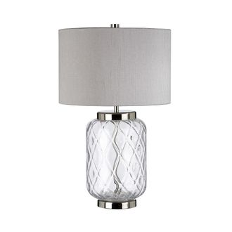 Netlighting Sola 1 Light Table Lamp Metal Work Polished Nickel in Grey