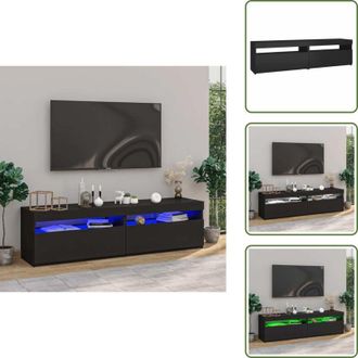 vidaXL The Living Store Mobili Porta TV con Luci LED 2 pz Nero 75x35x40 cm - Luci LED
