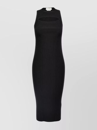 Alexander McQueen knit dress with ribbed texture and cut-out detail