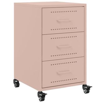 Berkfield Home Bedside Cabinet Pink 36x39x59 cm Steel | Size: 36 x 39 x 59 cm