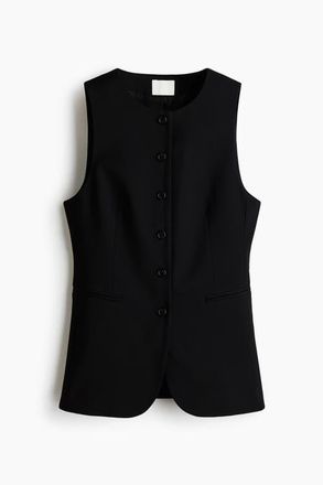 H&M Long Waistcoat in Black at Nordstrom, Size Xx-Large