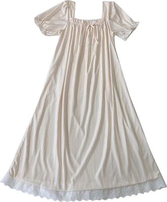 Generic Long Sleeve Nightdresses For Women Uk Women Sleep Dress Ladies Gowns Sleepwear White Nightgown Ladies Nightie Nighties (White, L)