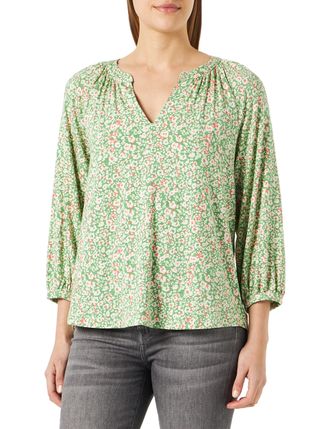 Part Two Womens Milea Relaxed Fit 3/4 Sleeve T-Shirt, Greenbriar Leo Print, XXL