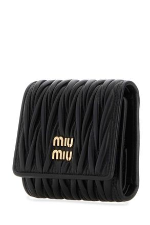 Miu Miu Matelass&eacute; Leather Wallet - Black