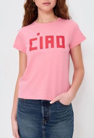 Clare Vivier Classic Graphic Ciao Tee In Petal